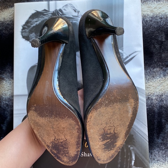 Stuart Weitzman Women's Suede Heeled Booties BLACK Size 9.5 - Picture 10 of 12